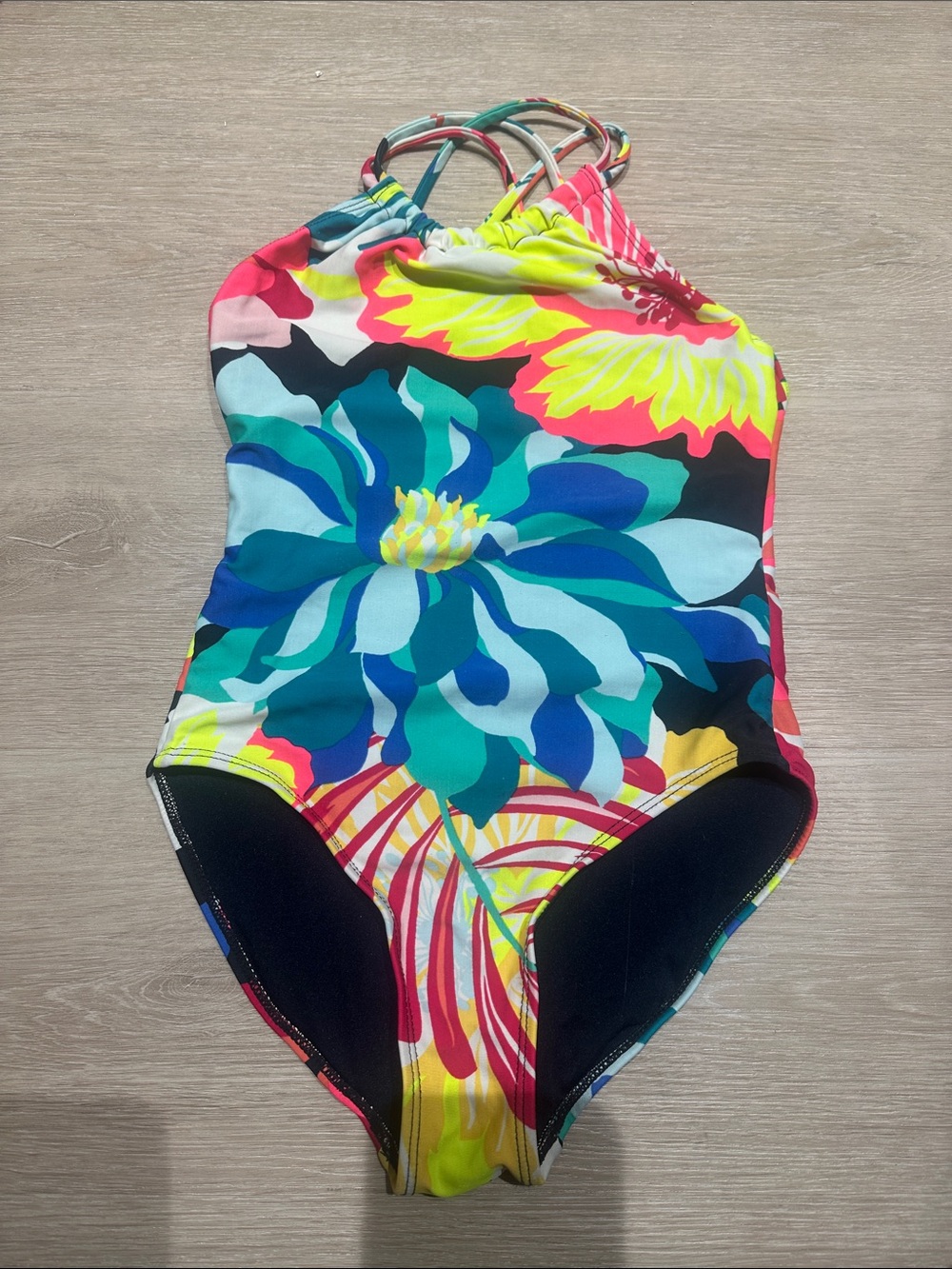 GAP Kids One-Piece Swimsuit - Bright Teal, Yellow & Pink Floral